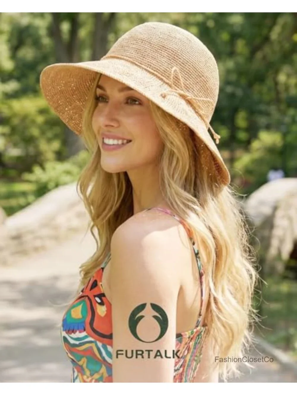 Handmade Paper Straw Sun Hat Foldable Packable Floppy Brim Travel Essential